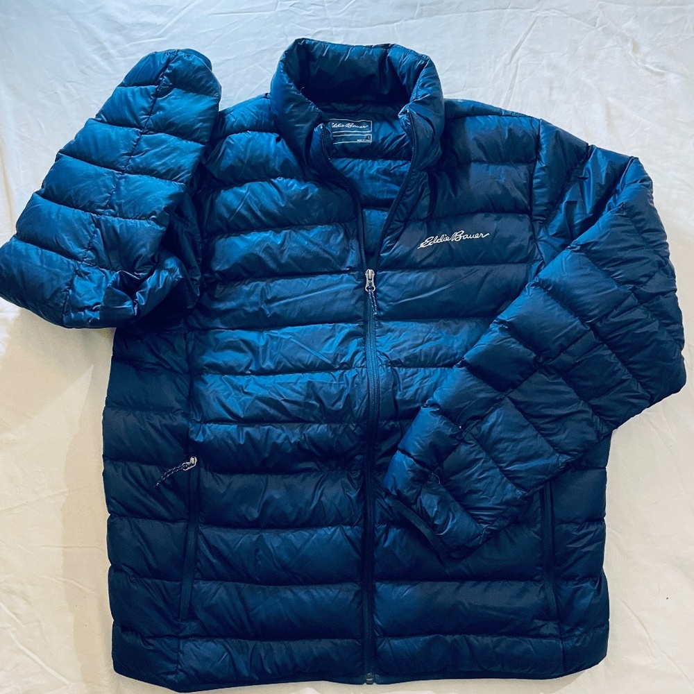 Eddie Bauer Lightweight Packable Down Fill Jacket Men''s L Navy